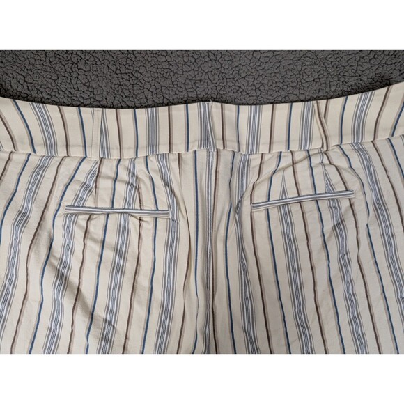 Lane Bryant Capri Womens 28 Ivory Striped Crop The Laney Capris Wide Leg Buttons - Picture 8 of 14